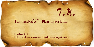 Tamaskó Marinetta névjegykártya